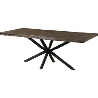 MASSIVMOEBEL24.DE Baumtisch Mango 180x90x76 grau lackiert / Kreuzgestell anthrazit matt FREEFORM 5