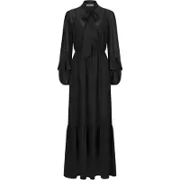 Nicowa Abendkleid "ARIWELA", Damen, Gr. 40, N-Gr, schwarz, Casual, regular fit, Kleider Abendkleid, weich fließender Chiffon