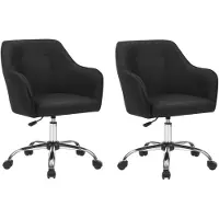 StarTech.com Bürostühle 2er-Set - Drehbare Schreibtischstühle - Höhenverstellbar, Atmungsaktiver Stoff, Belastbar bis 110 kg - Schwarz