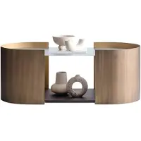 AEA Beiger Ovaltisch Designer Wohnzimmer Couchtisch Designer Ablagetisch