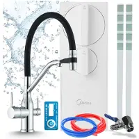 ARI 3-Wege-Küchenarmatur Mit Wasserfiltersystem Magneto, Unter Der Spüle, Ro5 Umkehrosmose 400 Gpd, Tanklos, Messing, Chrom, Keramikkartusche, Perlator