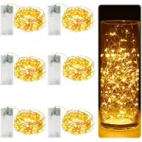 Dripio LED-Lichterkette 8er-Set, 2 m, 20 LEDs, warmweiß, Timer, batteriebetrieben