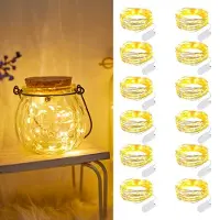 Dripio 12er-Pack 20er LED-Lichterkette, 2 m, warmweiß, IP65
