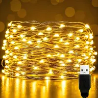Dripio LED-Lichterkette 10 m, 100 warmweiße LEDs, USB, Kupferdraht, IP65