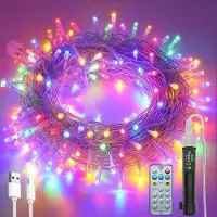 Dripio Lichterkette 10 m, 100 bunte LEDs, wasserdicht, mit Fernbedienung