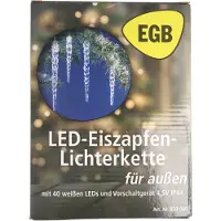 EGB LED-Eiszapfen-Lichterkette 40 Zapfen weiße LED 4027236043409