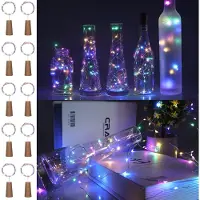 Dripio 10er-Set Flaschenlichter mit Korken, 2 m, 20 LED, mehrfarbig