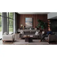 AEA Modernes Braunes Sofa Set 3-Sitzer Relaxsessel Sessel Wohnzimmer