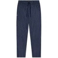 Schiesser Pyjamahose "Mix + Relax", Herren, Gr. 52, N-Gr, blau (861, blau), Single Jersey, Obermaterial: 100% Baumwolle, lang, Hosen Pyjamahose, gestreift, seitliche Taschen, Bindekordel