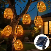 Dripio Solar-LED-Lichterkette, 10 Lampen, 3,6 m, IP44, beige