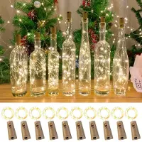 Dripio LED-Lichterkette mit Korken, 2 m, 20 LEDs, warmweiß, 10 Stück