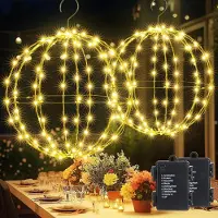 Dripio LED-Deko-Kugeln 30 cm, 2er-Set, warmweiß, 8 Modi, Timer, Fernbedienung