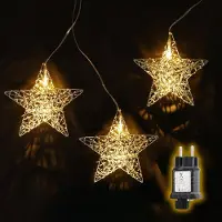Dripio LED-Lichterkette 3 warmweiße Sterne 3,5 m IP44 Timer