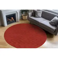 Obsession Teppich "Diamond Cut 800", rot, H:30mm Ø:120cm, Polyester, Teppiche, Teppich, Uni Farben, Hoch-Tief Effekt, weich & kuschelig, auch in rund