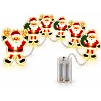 Dripio LED-Raumsticker, 6 warmweiße LEDs, Timer, wiederablösbar, Weihnachtsmann