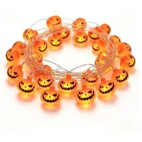 Dripio Halloween-Lichterkette 3 m, 20 Kürbis-LEDs, batteriebetrieben