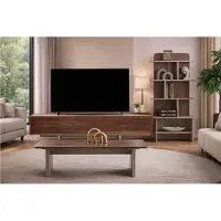 AEA Exklusive Braune Wohnzimmergarnitur TV-Lowboard Edler Couchtisch
