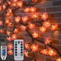 Dripio LED-Kirschblüten-Lichterkette, 1,8 m, 96 LEDs, USB, wasserdicht