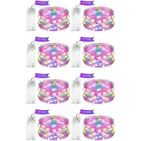 Dripio LED-Lichterkette 2m, 20 bunte Lampen, batteriebetrieben, Timer, 8er-Set