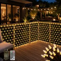 Dripio LED-Lichtnetz 6x2 m, 300 warmweiße LEDs, Fernbedienung, Timer, IP44
