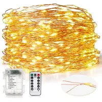 Dripio LED Lichterkette 30 m, 300 warmweiße Lampen, batteriebetrieben, Kupferdraht