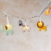 Dripio Safari-Lichterkette, 12 warmweiße LEDs, 2,1 m, batteriebetrieben, Timer