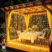 OEM LED-Lichtgordijn 3x3 m, 300 warmweiße LEDs, mit Stecker