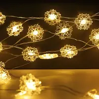 OEM LED-Schneeflocken-Lichterkette, 2 m, 20 warmweiße LEDs, batteriebetrieben