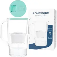 Wessper D1 SOLID FutureFlow Wasserfilterkanne 2,8 l Mint mit LED-Anzeige und aquamax Filterkartusche