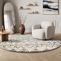 Sanat Teppich "Boho 8200, auch als Läufer und in Rund" rund 10 mm Höhe Kurzflor, robust, Boho, Scandic, für Fussbodenheizung geeignet