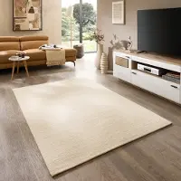 Theko "Origin Loop Uni" rechteckig 10 mm Höhe handgetuftet, reine Schurwolle, Unifarben