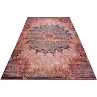 Wecon Home Teppich "Rooftop", bunt (blau), B:110cm H:6mm L:170cm, Baumwolle, Teppiche, Teppich, Vintage, Baumwolle, Kurzflor, Wohnzimmer, Schlafzimmer, Orient