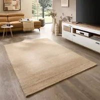 Theko "Origin Loop Uni" rechteckig 10 mm Höhe handgetuftet, reine Schurwolle, Unifarben