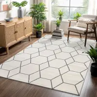 Sanat Teppich "Trellis, auch als Läufer und Rund", creme, B:200cm H:10mm L:290cm, Kunstfaser, Teppiche, Teppich, Kurzflor, skandi, boho, große Farbauswahl, alle Räume