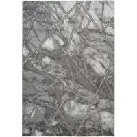 Kayoom Teppich "Mineral 225", grau (silber), B:120cm H:12mm L:170cm, Polypropylen, Teppiche, Teppich, Kurzflor, Hoch Tief Struktur, Wohnzimmer