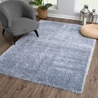 Sanat Hochflor-Teppich "Porto , auch als Läufer und in Rund erhältlich", blau, B:80cm H:45mm L:200cm, Kunstfaser, Teppiche, Hochflor-Teppich, Wohnzimmer, Langflor, Shaggy,weich