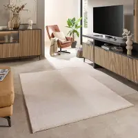 Theko Wollteppich "Skylight Uni, handgeknüpft" rechteckig 21 mm Höhe reine Schurwolle, Unifarben, Wohnzimmer