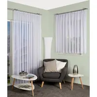 Home wohnideen Gardine "KYRA" Kräuselband 1 Stk. tlg. EFFEKTVOILE LÄNGSSTREIFEN, KRÄUSELBAND