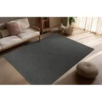 Kayoom Teppich "Bandito 325", grau (dunkelgrau), B:80cm H:11mm L:150cm, Polyester, Teppiche, Teppich, modernes Design, Kurzflor, Wohnzimmer