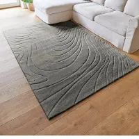 Andiamo Teppich "Dale" rechteckig 10 mm Höhe Uni Farben, Hoch-Tief-Struktur, Carving-Effekt, Wohnzimmer