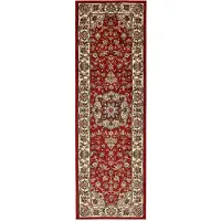 Theko Teppich "Hamadan 359", rot, B:80cm H:10mm L:250cm, Polypropylen, Teppiche, Teppich, Kurzflor, Orient-Optik, auch in rund & als Läufer, Wohnzimmer
