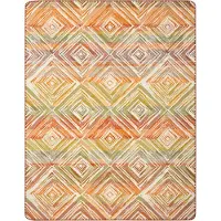 Biederlack Wohndecke "Wohndecke Sunset Diamonds", bunt (multicolor), B:150cm L:200cm, Baumwolle, Polyacryl, Polyester, Wohndecken, Wohndecke, extravagantes Rautendessin mit Zierstich