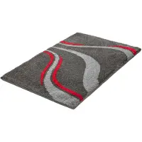 Kleine wolke Badematte "Vento", Badvorleger, Badezimmer Teppich" Höhe 20 mm rutschhemmend beschichtet fußbodenheizungsgeeignet Badteppich, modernes Welledesign, besonders weich