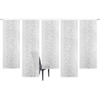 Home wohnideen Schiebegardine "JENNA" Klettband 5 Stk. tlg. Schiebevorhang Jacquard Set