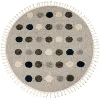 Kayoom Kinderteppich "Modena 419", grau, H:11mm Ø:133cm, Polypropylen, Teppiche, Kinderteppich, auch in rund, Kurzflor, Hoch Tief, mit Fransen