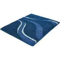 Kleine wolke Badematte "Vento", Badvorleger, Badezimmer Teppich" Höhe 20 mm rutschhemmend beschichtet fußbodenheizungsgeeignet Badteppich, modernes Welledesign, besonders weich
