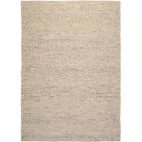Kayoom Wollteppich "Kvell 875", beige (elfenbein), B:80cm H:13mm L:150cm, Wolle, Teppiche, Wollteppich, Kurzflor, Handgewebt, Modernes Muster, Uni, Wolle
