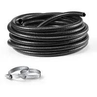 Vevor Saugschlauch 1 Zoll x 25 m PVC Wasseransaugschlauch für Poolpumpen Bewässerung Wasserentnahme, 72,5 psi, ohne Vorinstallierte Anschlüsse, Wetterfest & Berstfest, inkl. Schlauchschellen