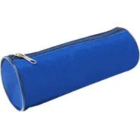 Waytex Federmäppchen rund 21 cm blau Textil 931282 einfarbig 7,5 cm Durchmesser