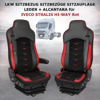 PRO-GROUP LKW SITZBEZUG SITZBEZÜGE SITZAUFLAGE LEDER + ALCANTARA IVECO STRALIS HI-WAY Rot